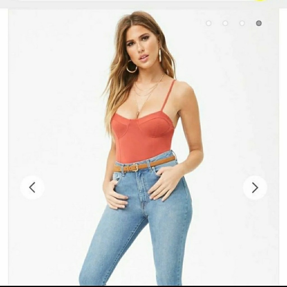 Forever 21 Cami Bustier Bodysuit Teddy
